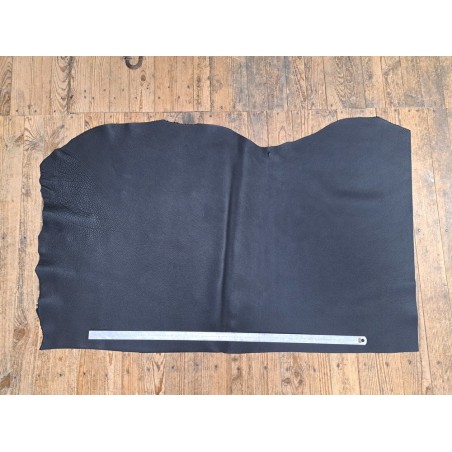 Demi-peau de cuir de taurillon  - Noir - Cuir en Stock