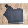 Demi-peau de cuir de vache grainé - Noir mat - B - Cuir en Stock