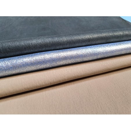 Lot de 3 peaux de cuir stretch - Cuir en Stock