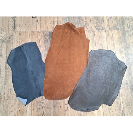 Lot de 3 peaux de cuir stretch - Cuir en Stock