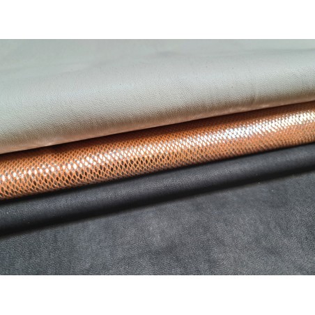 Lot de 3 peaux de cuir stretch - Cuir en Stock