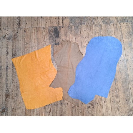 Lot de 3 peaux de cuir stretch - Cuir en Stock
