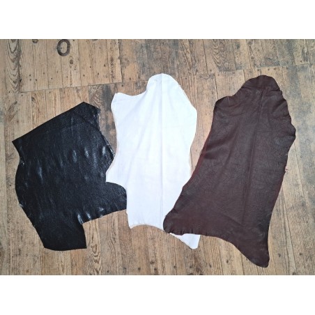 Lot de 3 peaux de cuir stretch - Cuir en Stock