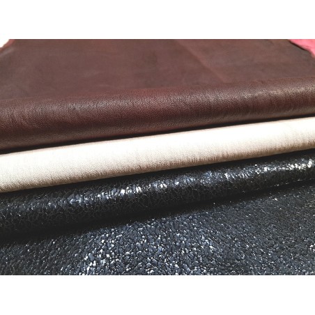 Lot de 3 peaux de cuir stretch - Cuir en Stock