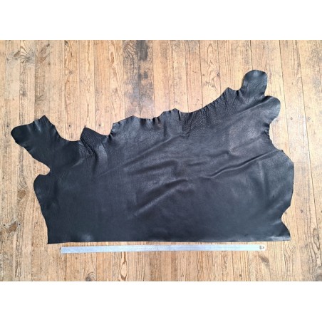 Demi peau de veau grainé - noir - maroquinerie - ameublement - Cuirenstock