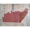 Demi-peau de cuir de veau grainé- Brun rouge - Cuir en Stock