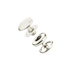 Lot de 5 boutons pression Line 16 – 10 mm - nickelé - Cuir en Stock