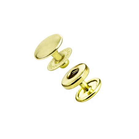 Lot de 5 boutons pression Line 16 – 10 mm - laitonné - Cuir en Stock