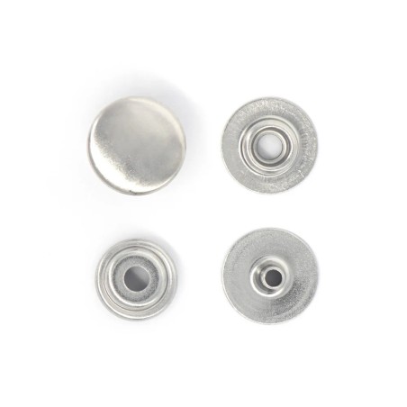 Lot de 5 boutons pression fort Line 20 – 13 mm - NICKELÉ - Cuir en Stock