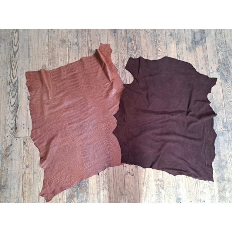 Lot de 2 peaux uniques - Cuir de mouton et d'agneau -K- Cuir en Stock