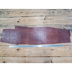 Bande de collet tannage végétal - Grain crocodile - Brun