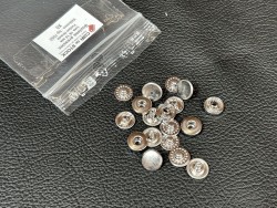Lot de 5 boutons pression Line 16 – 10 mm - nickelé - Cuir en Stock
