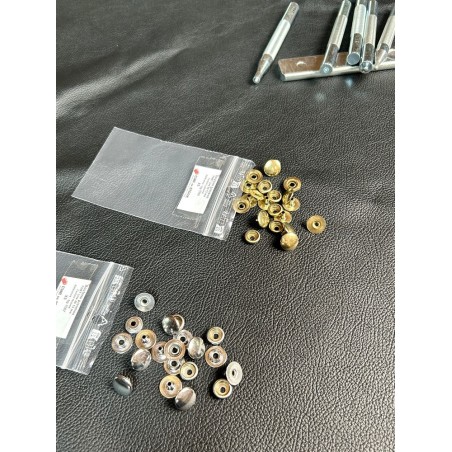 Lot de 5 boutons pression fort Line 20 – 13 mm - NICKELÉ - Cuir en Stock