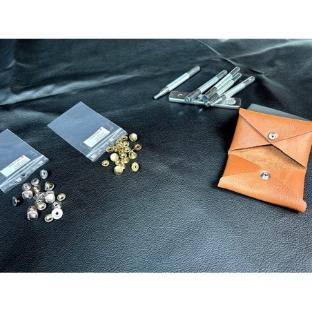 Lot de 5 boutons pression fort Line 20 – 13 mm - LAITONNÉ - Cuir en Stock