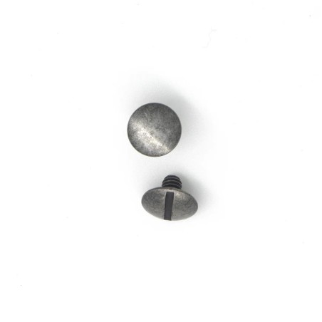 Lot de 5 vis chicago bombé - argent vieilli - Cuir en Stock