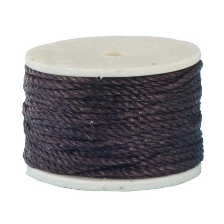 Canette de fil poissé / ciré (pour alêne à coudre) - marron - Cuir en Stock