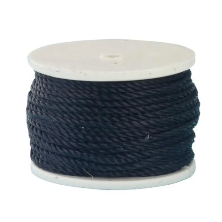 Canette de fil poissé / ciré (pour alêne à coudre) - noir - Cuir en Stock