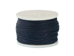 Canette de fil poissé / ciré (pour alêne à coudre) - noir - Cuir en Stock