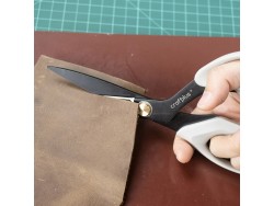 Ciseaux à cuir Craftplus® SS – Acier inoxydable noir - Cuir en Stock