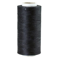 Bobine de fil fin polyester tressé poissé 0,4 mm x 244 m - NOIR - Cuir en Stock