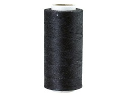 Bobine de fil fin polyester tressé poissé 0,4 mm x 244 m - NOIR - Cuir en Stock