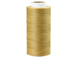 Bobine de fil fin polyester tressé poissé 0,4 mm x 244 m - NATUREL - Cuir en Stock