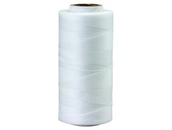 Bobine de fil fin polyester tressé poissé 0,4 mm x 244 m - BLANC - Cuir en Stock