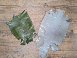 Lot de 2 peaux de cuir de lézard - C - Vert pastel/Kaki
