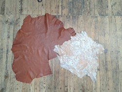 Lot de 2 peaux de Cuir de mouton et d'agneau - C - Cuir en Stock