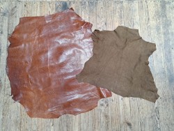 Lot de 2 peaux uniques - Cuir de mouton et d'agneau - H