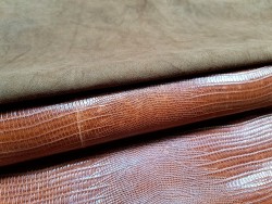 Lot de 2 peaux uniques - Cuir de mouton et d'agneau - H