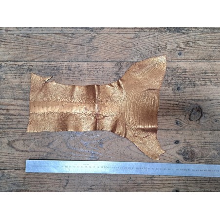Lot de 2 pattes d'autruche - A - Chocolat/Gold - Cuir en Stock