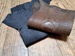 Lot de 2 pattes d'autruche - E - Marron/Nubuck gris - Cuir en Stock