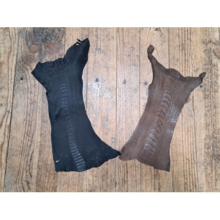 Lot de 2 pattes d'autruche - E - Marron/Nubuck gris - Cuir en Stock