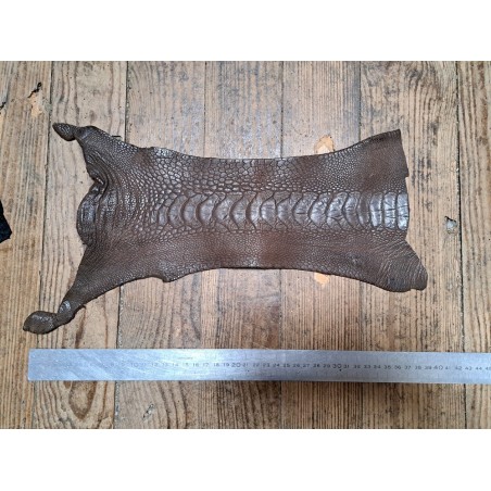 Lot de 2 pattes d'autruche - E - Marron/Nubuck gris - Cuir en Stock