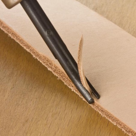 Lot de 4 abat-carres courbés avec manche en bois – Travail du cuir - Cuir en Stock