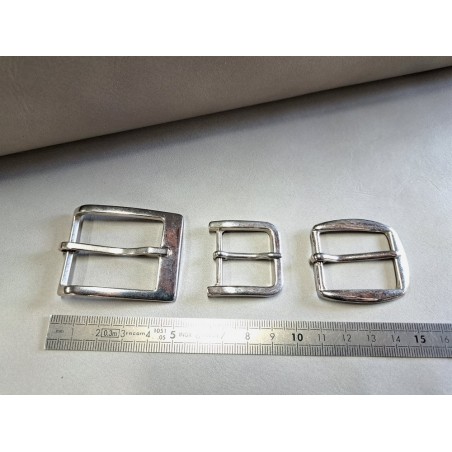 LOT de 3 boucles de ceinture - F - Nickelé - 25mm / 30mm