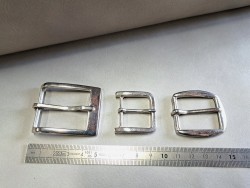 LOT de 3 boucles de ceinture - F - Nickelé - 25mm / 30mm