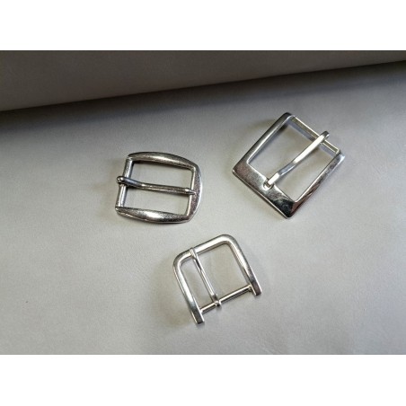 LOT de 3 boucles de ceinture - F - Nickelé - 25mm / 30mm