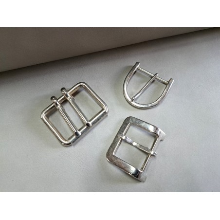 LOT de 3 boucles de ceinture - i - Nickelé - 30mm / 40mm