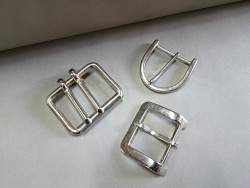 LOT de 3 boucles de ceinture - i - Nickelé - 30mm / 40mm