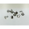 Lot de 5 grand vis chicago bombé laiton massif - nickelé - Cuir en Stock