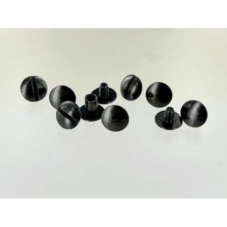 Lot de 5 vis chicago bombé - noir vieilli - Cuir en Stock