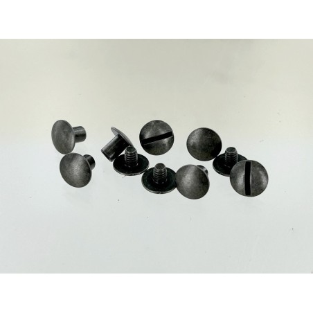 Lot de 5 vis chicago bombé - argent vieilli - Cuir en Stock