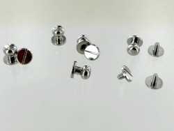 Lot de 5 boutons de col finition NICKELE - Standard - Cuir en Stock