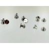 Lot de 5 boutons de col finition NICKELE - Standard - Cuir en Stock