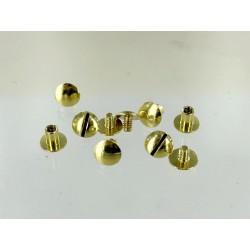 Lot de 5 boutons de col finition LAITON - Standard - Cuir en Stock