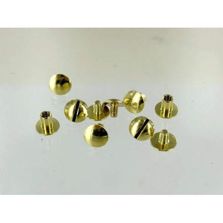 Lot de 5 boutons de col finition LAITON - Standard - Cuir en Stock