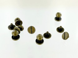 Lot de 5 boutons de col finition BRONZE - Standard - Cuir en Stock