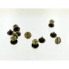 Lot de 5 boutons de col finition BRONZE - Standard - Cuir en Stock